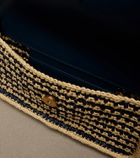 Christian Louboutin Bettina Mini leather-trimmed crochet clutch
