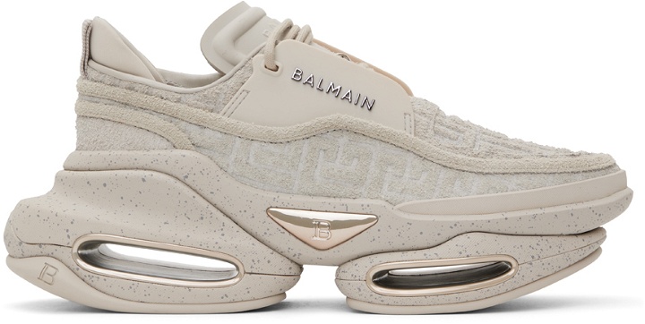 Photo: Balmain Gray B-Bold Sneakers