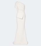 Safiyaa Elyna asymmetric crêpe gown