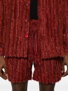 Labrum London Red Fringed Velvet Bermuda Shorts