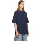 Casablanca Navy Sport Type Oversized Short Sleeve T‑shirt