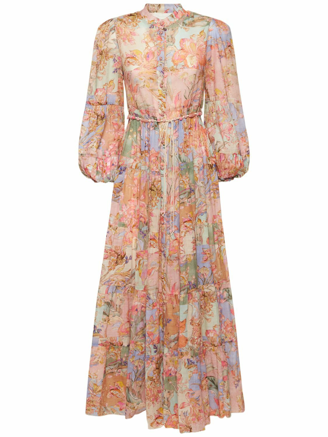 ZIMMERMANN Cira Tiered Printed Cotton Midi Dress Zimmermann