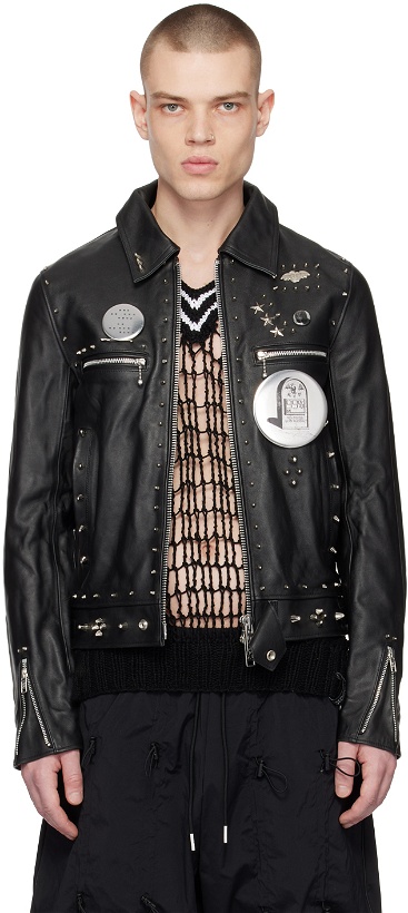 Photo: 99%IS- Black Studded Leather Jacket