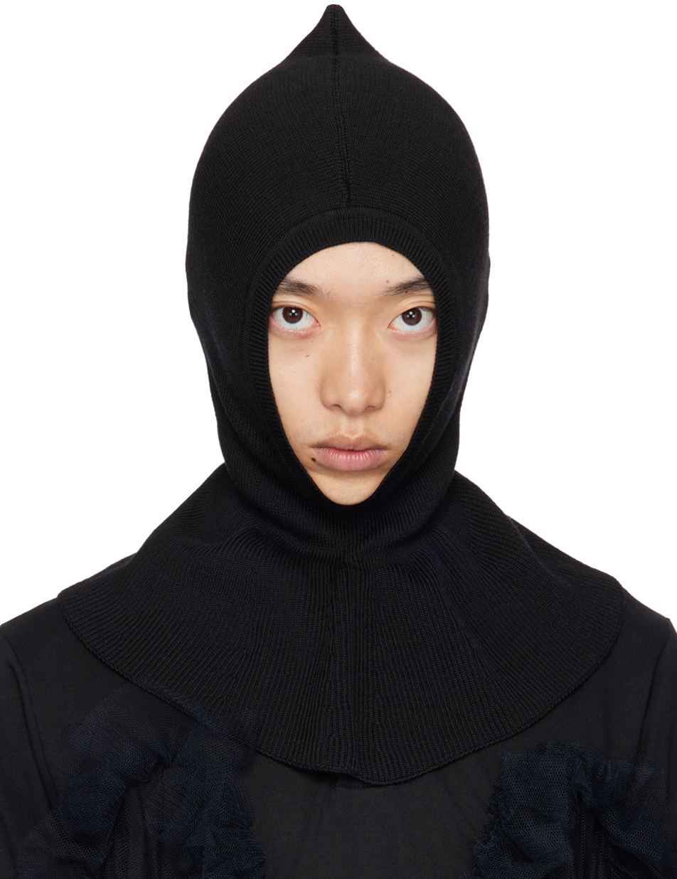 Simone Rocha バラクラバ Simone Rocha SSENSE Exclusive Black Beaded Balaclava Simone Rocha