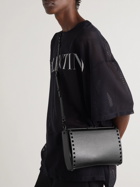 Valentino - Valentino Garavani Alcove Studded Full-Grain Leather Messenger Bag