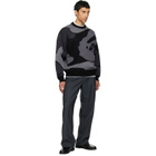 BAPE Black & Gray Mega Abc Camo Knit Crewneck Sweater