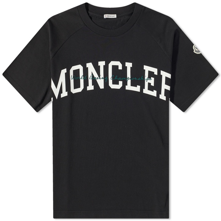 Photo: Moncler Men's Varsity Logo T-Shirt in Black