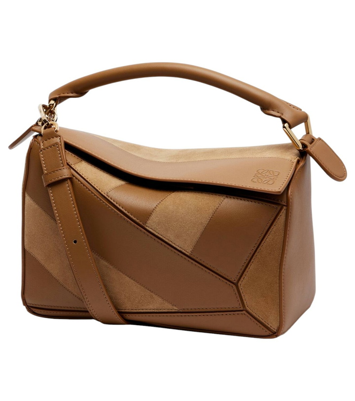 Photo: Loewe Puzzle Small leather and suede tote bag