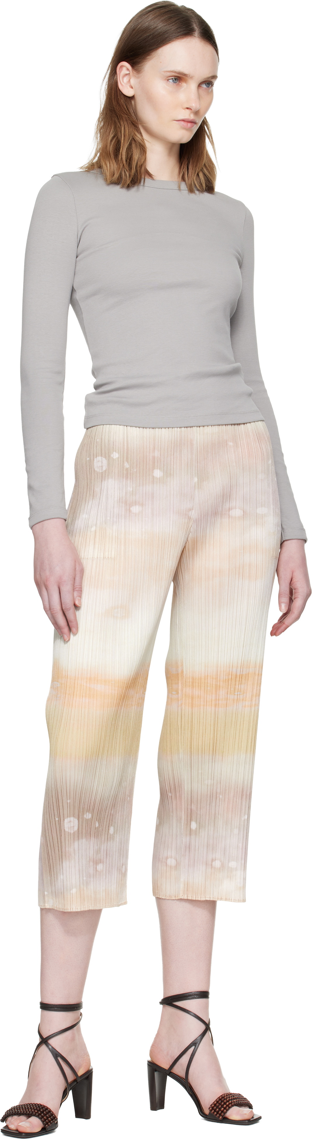 PLEATS PLEASE ISSEY MIYAKE Beige Sea Bubble Trousers