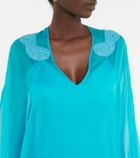 Safiyaa Embellished silk chiffon kaftan