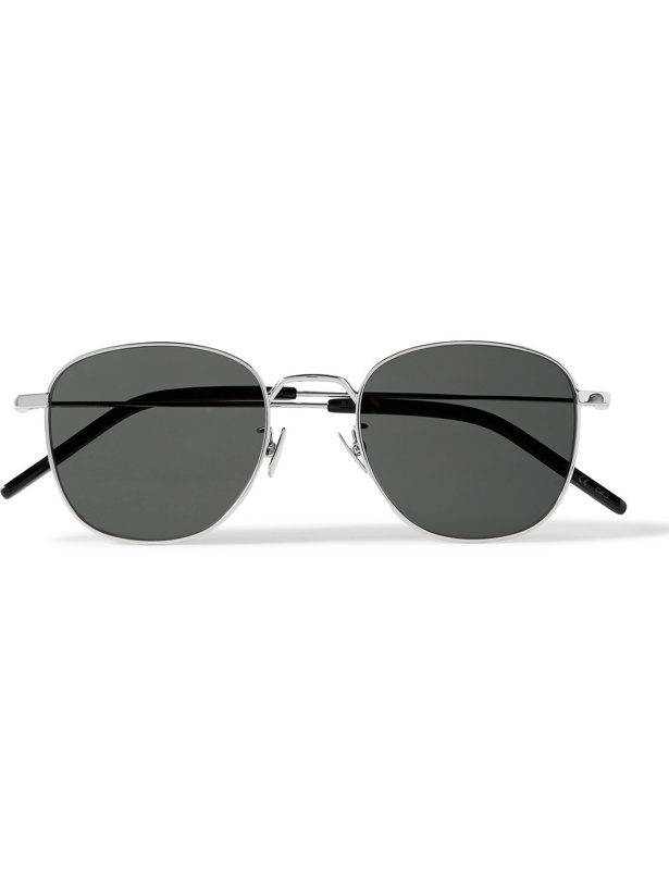 Photo: SAINT LAURENT - D-Frame Silver-Tone Sunglasses