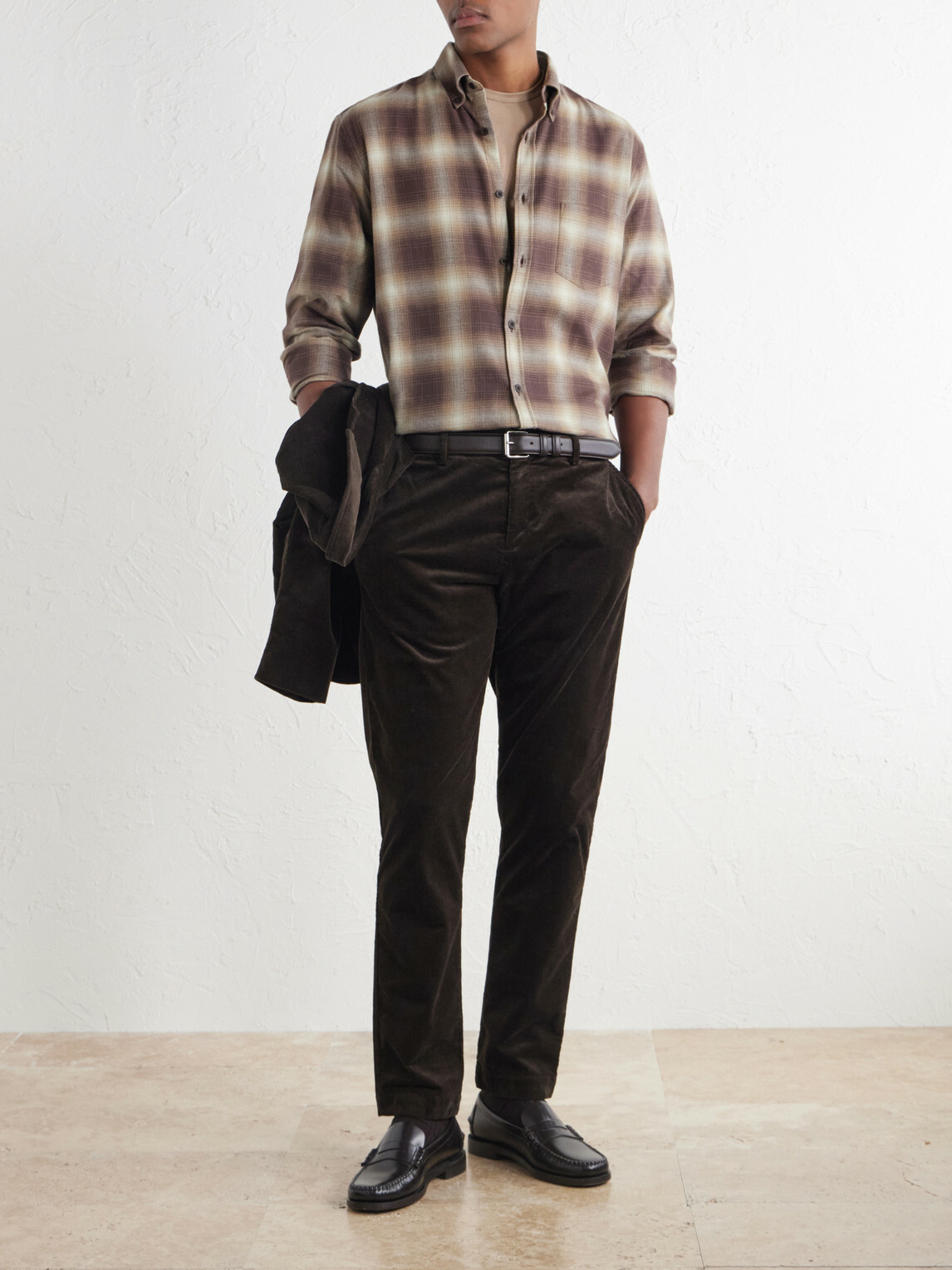 Sunspel - Checked Cotton-Flannel Shirt - Brown