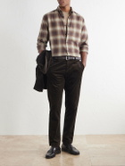 Sunspel - Checked Cotton-Flannel Shirt - Brown