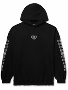 Balenciaga - Logo-Embroidered Cotton-Jersey Hoodie - Black