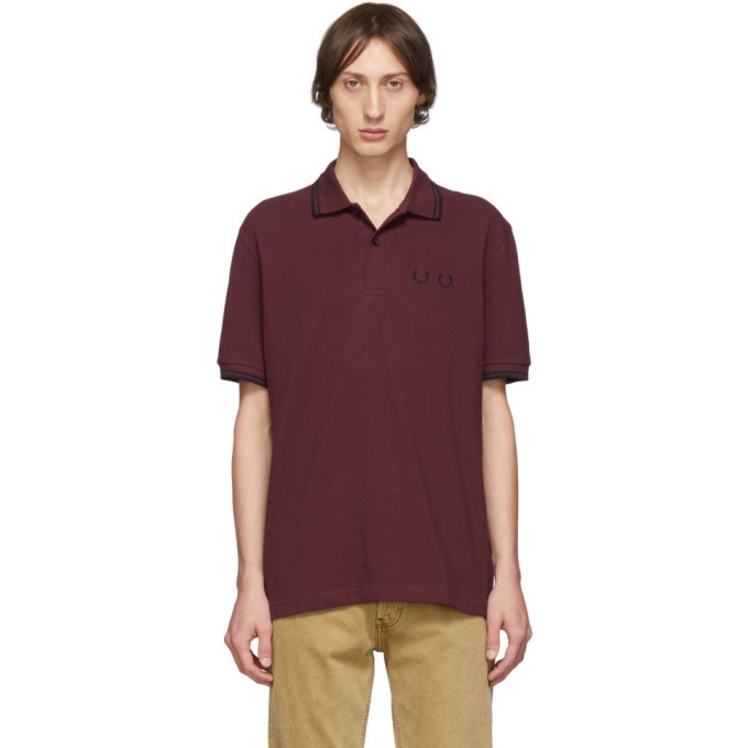 Photo: Comme des Garcons Homme Deux Burgundy Fred Perry Edition Pique Polo