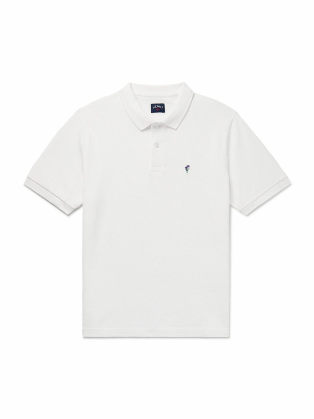 Photo: Noah - Iris Embroidered Cotton-Piqué Polo Shirt - White
