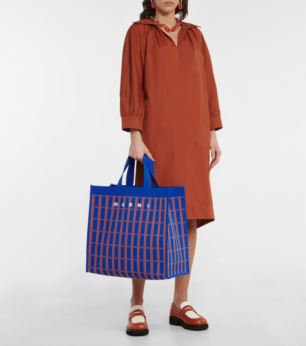 【MARNI】KNIT JACQUARD TOTE BAG Marni - Jacquard knit tote bag Marni