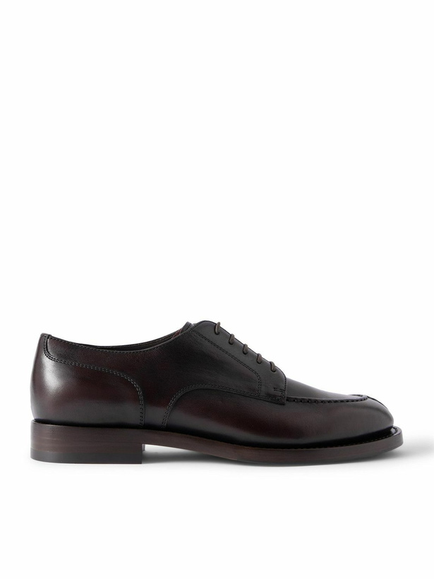 Photo: Brunello Cucinelli - Leather Derby Shoes - Burgundy