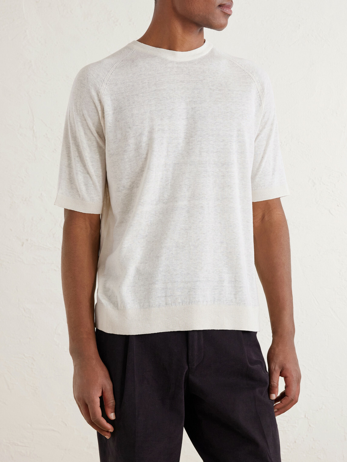 PIACENZA 1733 - Silk and Linen-Blend T-Shirt - Neutrals