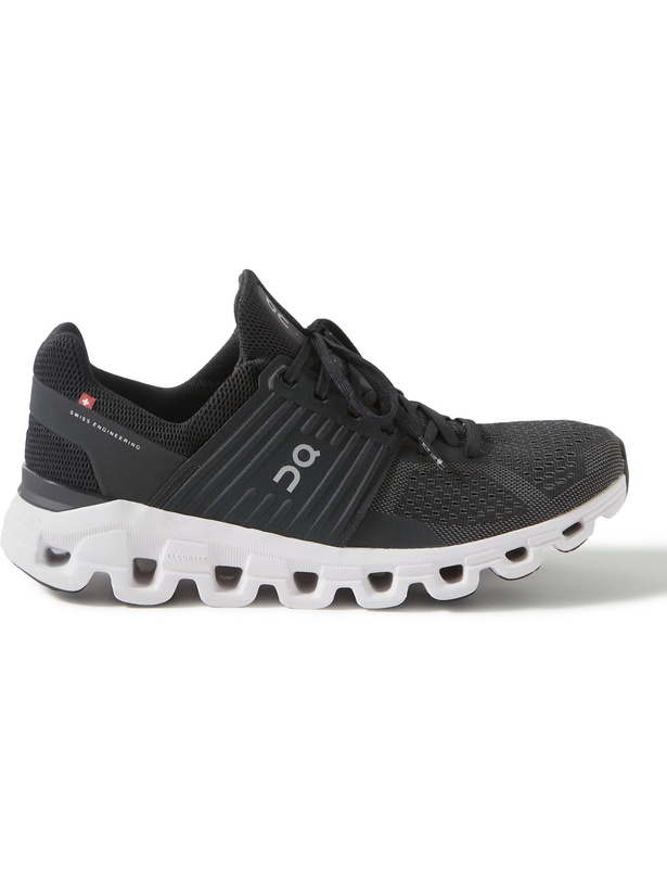 Photo: ON - Cloudswift Rubber-Trimmed Recycled Mesh Running Sneakers - Black