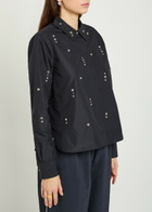 3.1 Phillip Lim Stud-embellished Cotton-blend Shirt Black