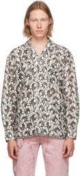 Andersson Bell Off-White Flower Embroidery Shirt