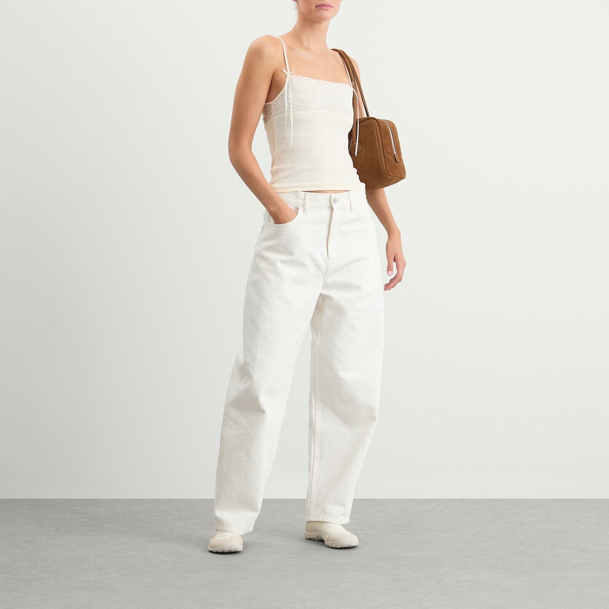 Fruity Booty Women's Meringue Lace Tank in Cream