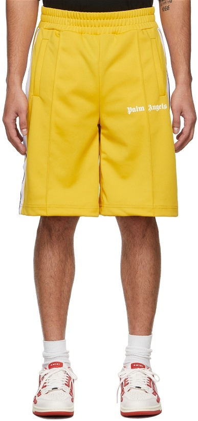 Photo: Palm Angels Yellow Classic Track Shorts