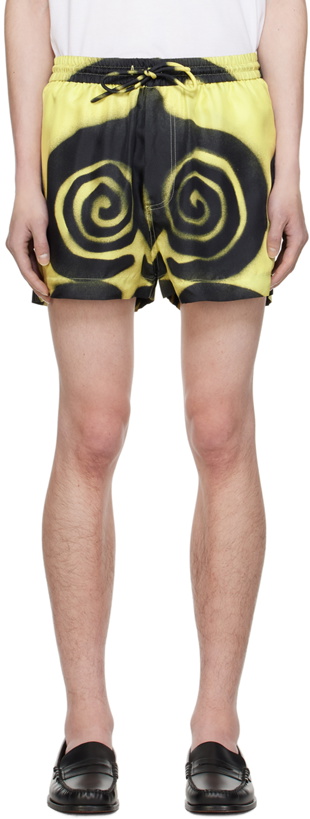 Photo: Nanushka Black & Yellow Amil Shorts