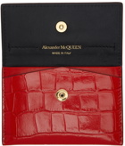 Alexander McQueen Red Croc Skull Envelope Card Holder