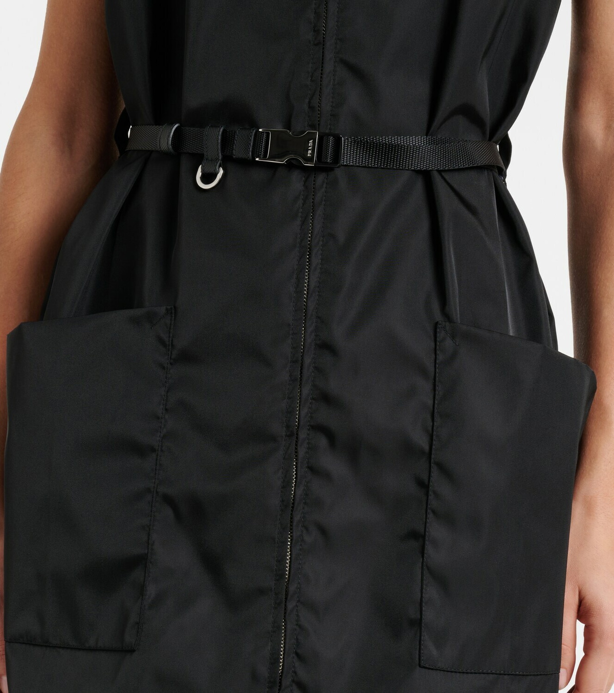 Prada Re-Nylon belted zip-up minidress