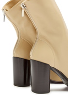 Lemaire Glove 80 Leather Ankle Boots Beige