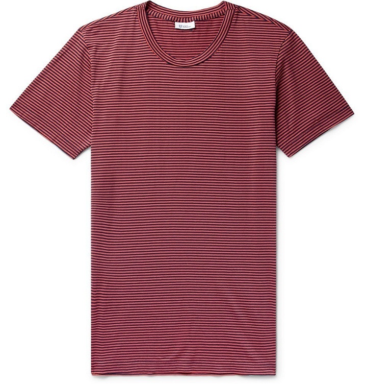 Photo: Schiesser - Josef Striped Cotton-Jersey T-Shirt - Burgundy