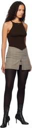 Courrèges Brown Pointy Rib Knit Tank Top