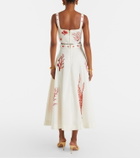 Agua by Agua Bendita Tangelo printed cotton midi skirt