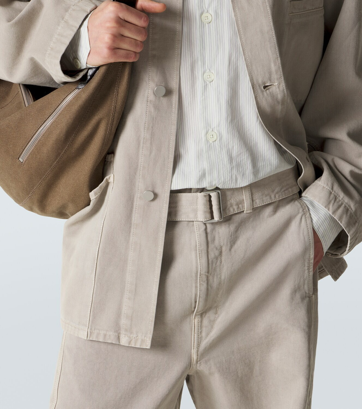 Lemaire Twisted belted cotton twill pants