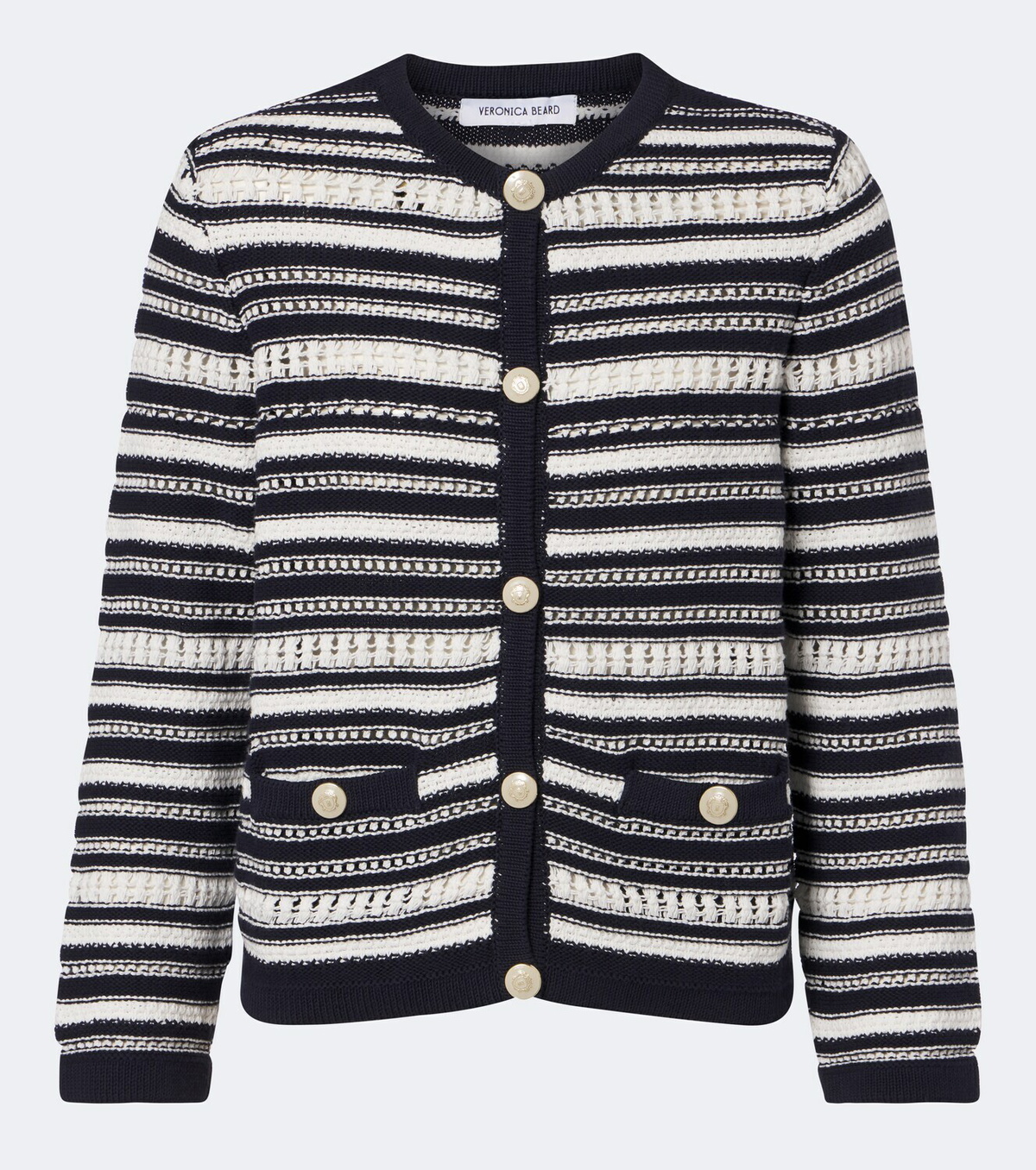 Veronica Beard Bellingham striped cotton cardigan