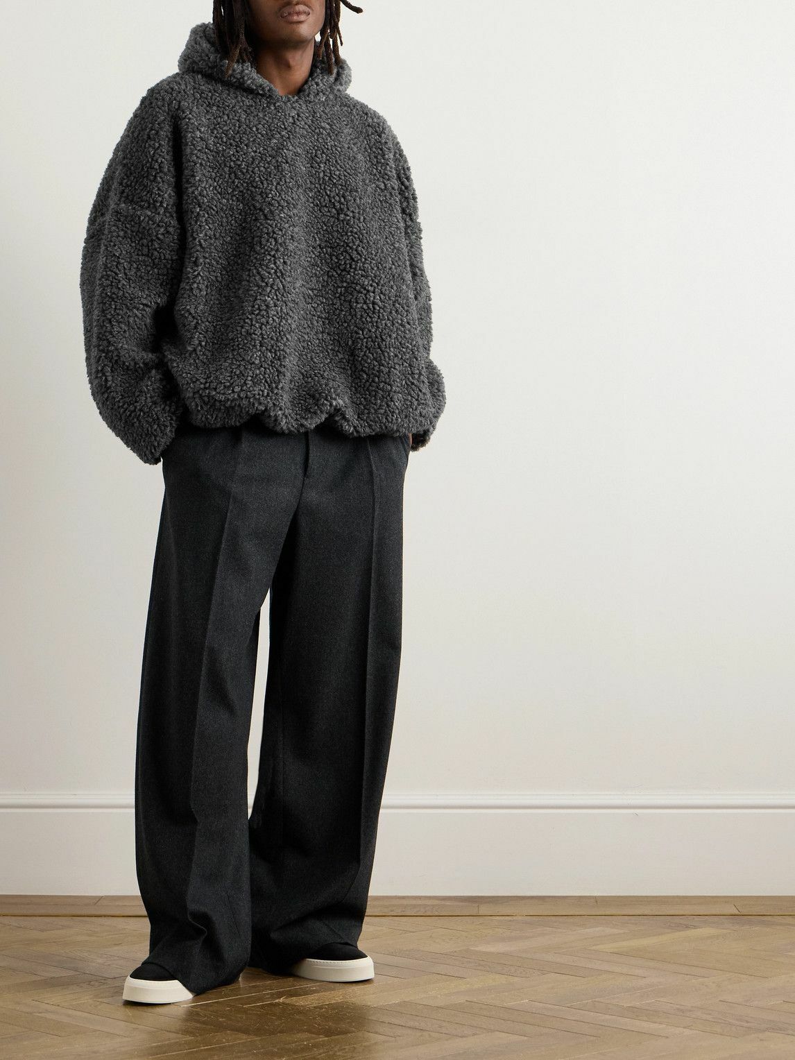 Fear of God - Oversized Wool-Blend Fleece Hoodie - Gray Fear Of God