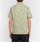 NN07 - Camp-Collar Printed Stretch-Cotton Seersucker Shirt - Green