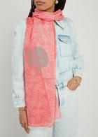 Vivienne Westwood Graffiti Logo-monogrammed Cotton-blend Scarf - Red - One Size