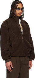 Dime Brown Polar Fleece Sherpa Zip Jacket