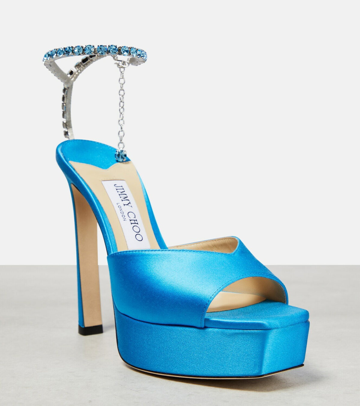 【関税&送料込】Jimmy Choo Powder Blue Satin Ottilia Sandals Jimmy Choo Powder Blue Satin Ottilia Sandals - Sandals