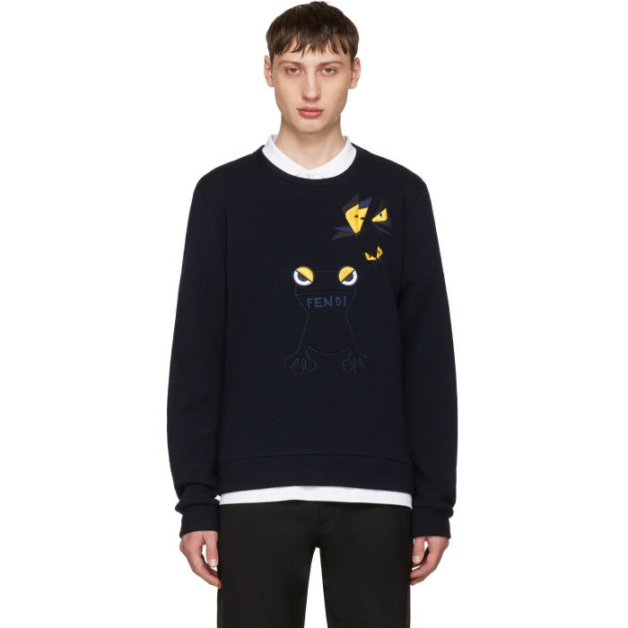 Photo: Fendi Navy Butterfleyes and Frogs Sweatshirt