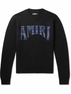 AMIRI - Logo-Embroidered Wool-Blend Sweater - Black