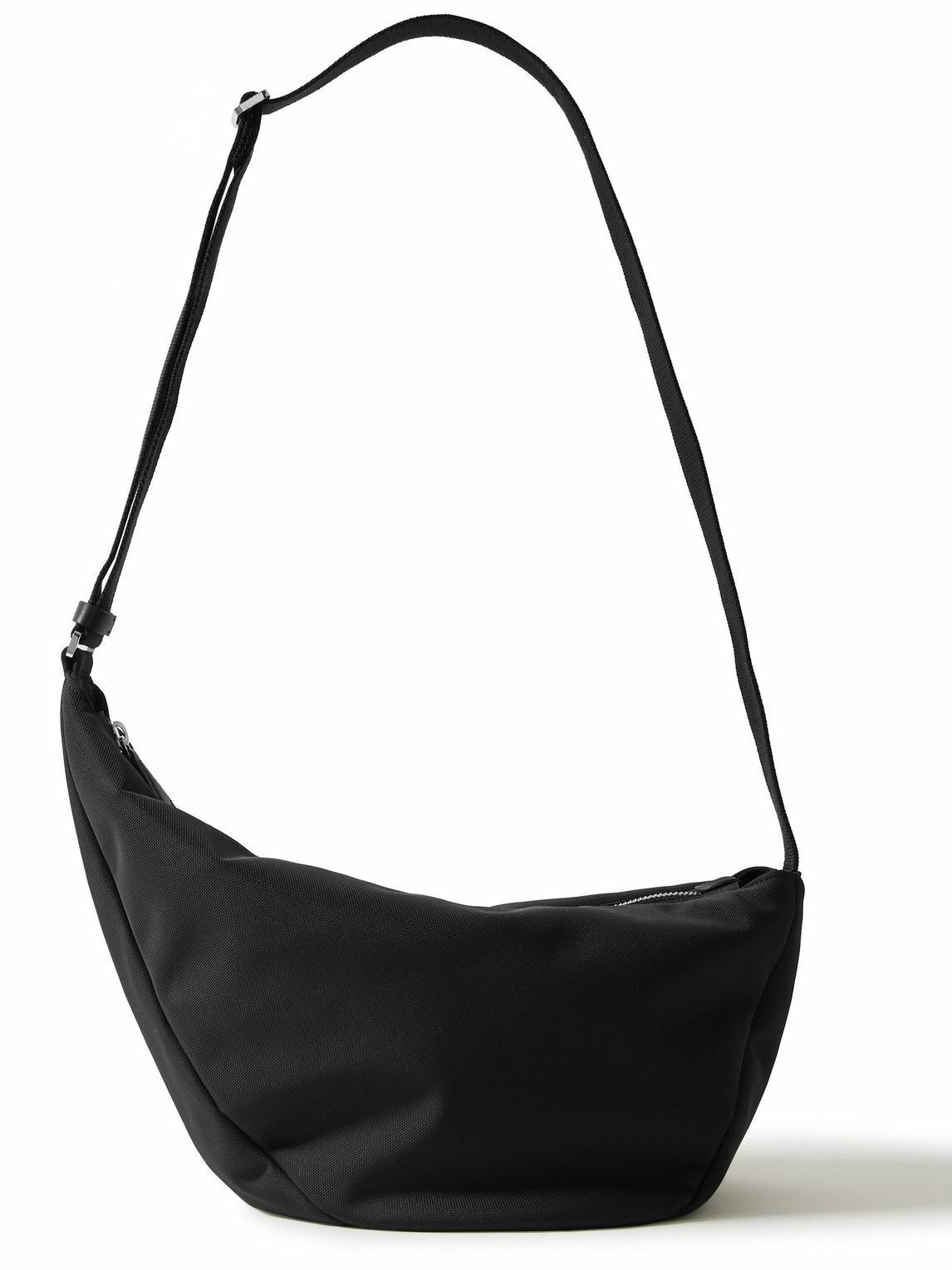 Photo: The Row - Slouchy Banana Two Leather-Trimmed Canvas Belt Bag