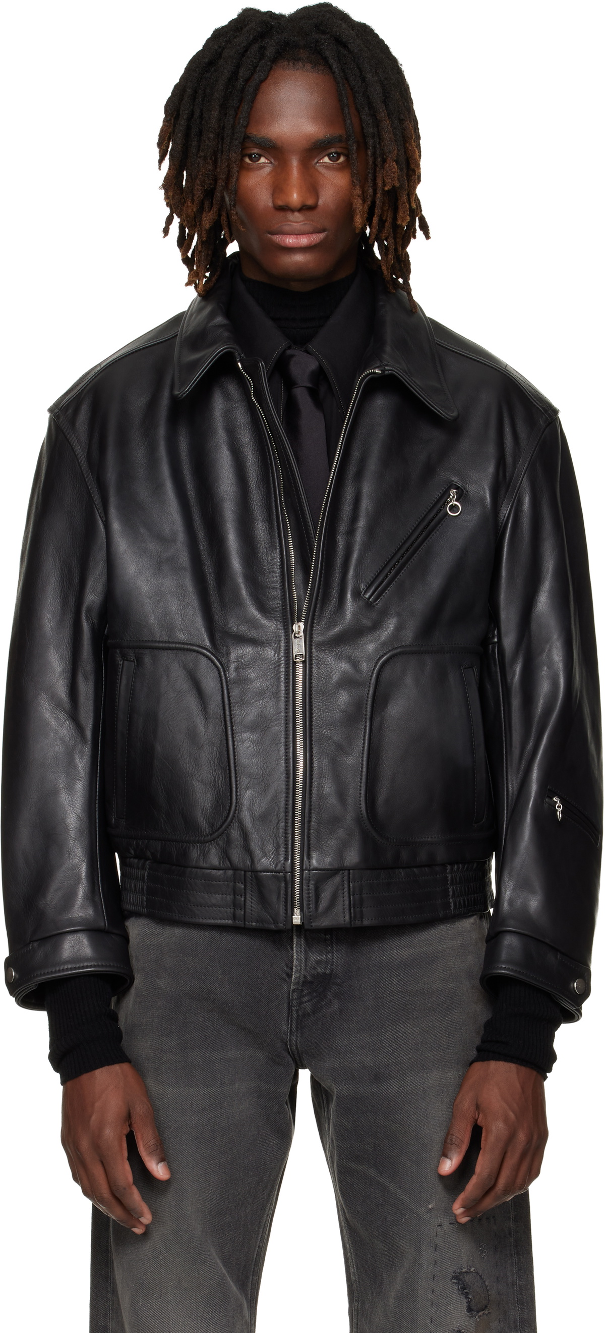 Enfants Riches Déprimés Black 'Combattimento' Leather Jacket