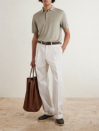 Loro Piana - Slim-Fit Wool, Silk and Cashmere-Blend Polo Shirt - Green