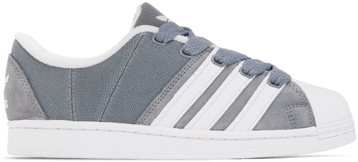 Photo: adidas Originals Gray & White Superstar Supermodified Sneakers