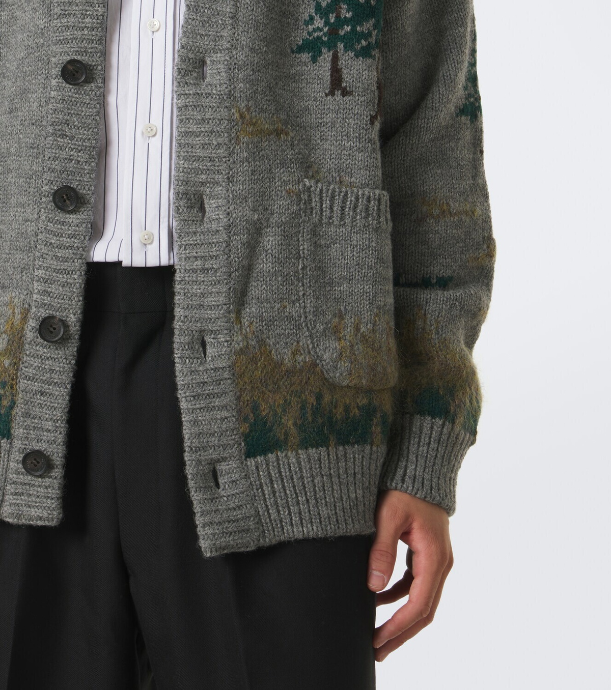 Junya Watanabe Intarsia wool and mohair-blend cardigan