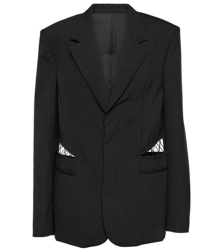 Photo: Dion Lee Lace-trimmed cutout wool blazer